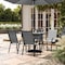 Flash Furniture Brazos 5 Piece Patio Dining Set w/Tempered Glass Patio Table w/4 Chairs w/Gray Seats and Backs FV-120B-303CG-GG - alternate 5